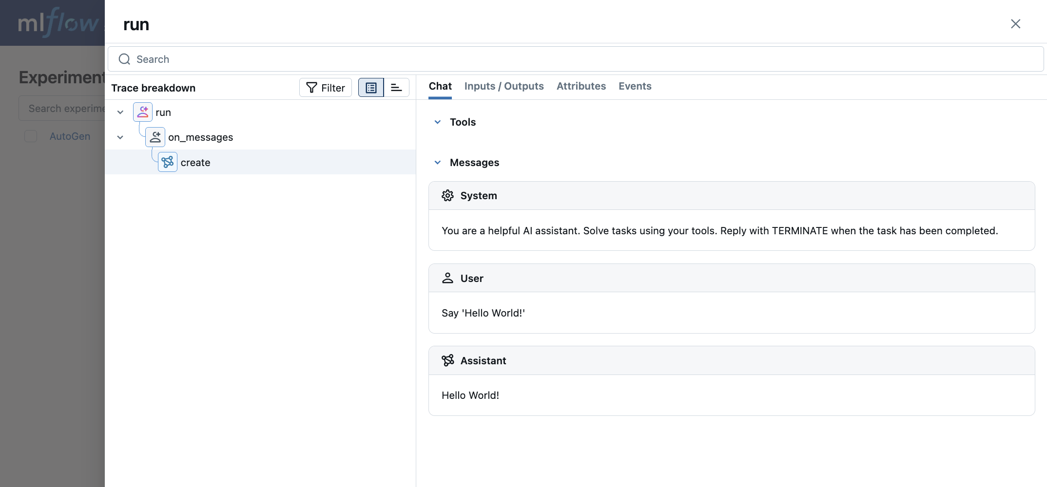 AutoGen tracing via autolog