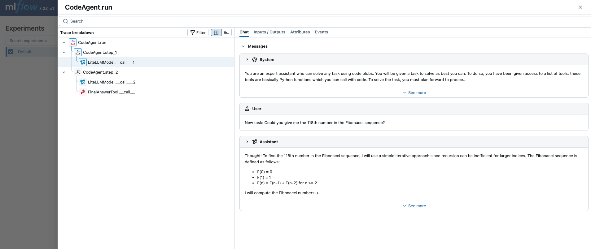 Smolagents tracing via autolog