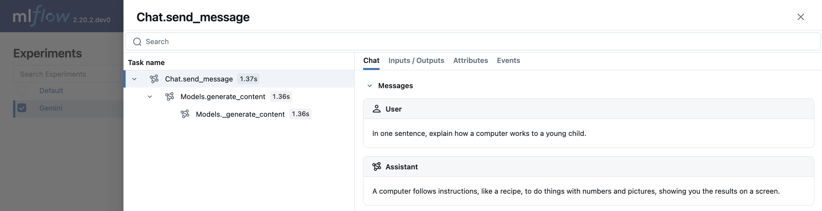 Gemini Tracing via autolog