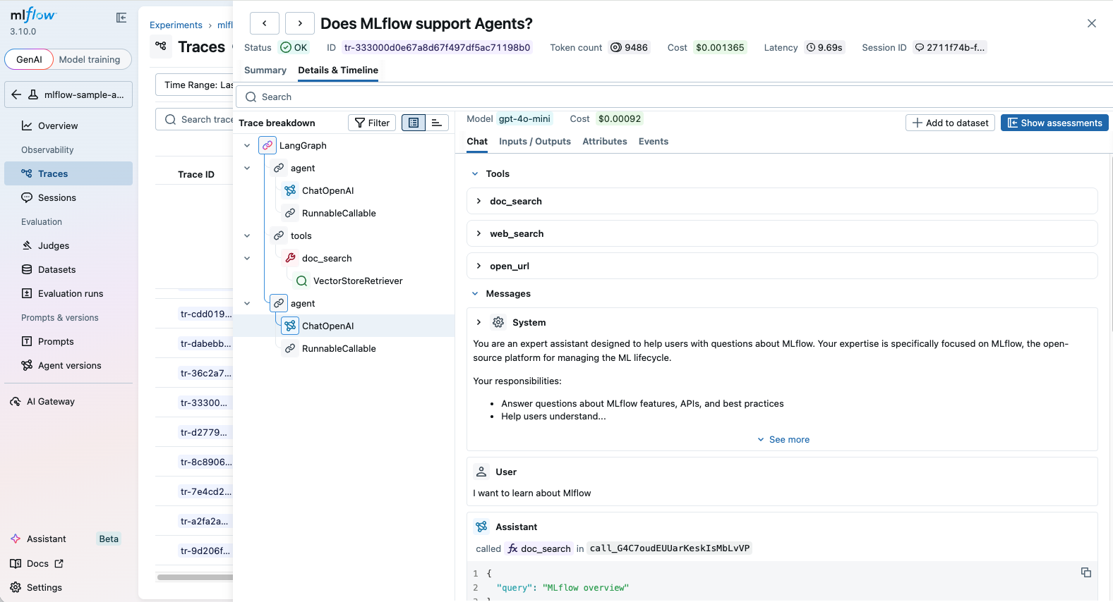 LangChain Tracing with MLflow