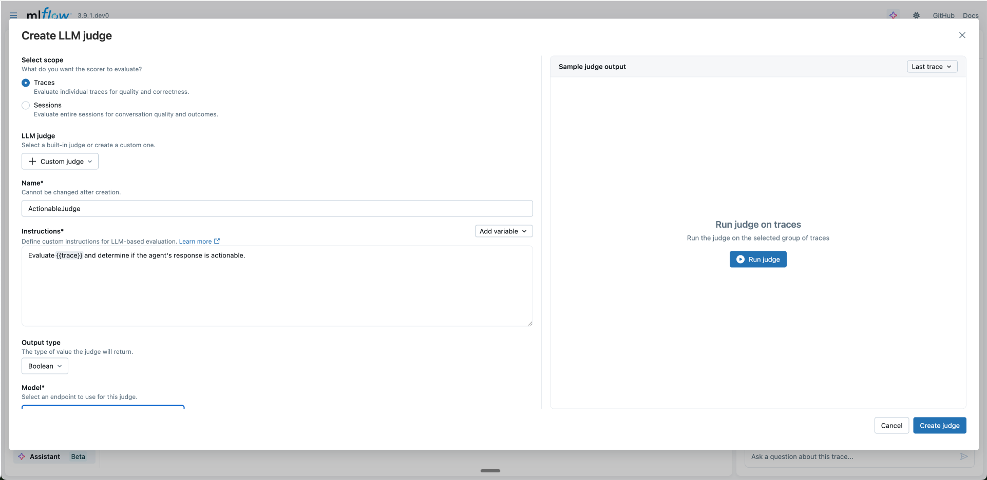 Judge Builder Dialog